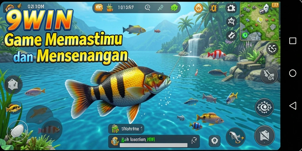 Screenshot gameplay 9WIN menampilkan aksi memancing yang seru dan mendebarkan.