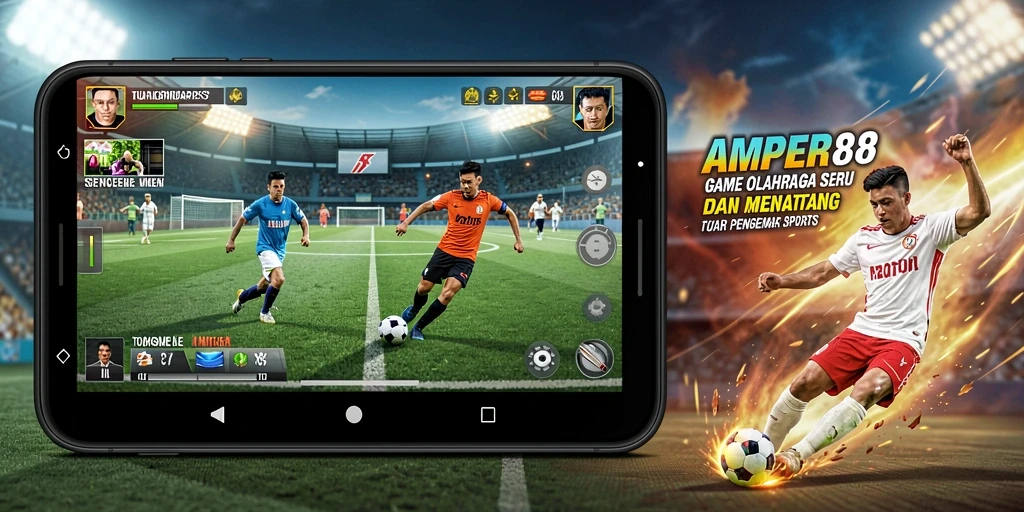 Screenshot gameplay AMPER88 menunjukkan keseruan dan aksi olahraga yang mendebarkan.