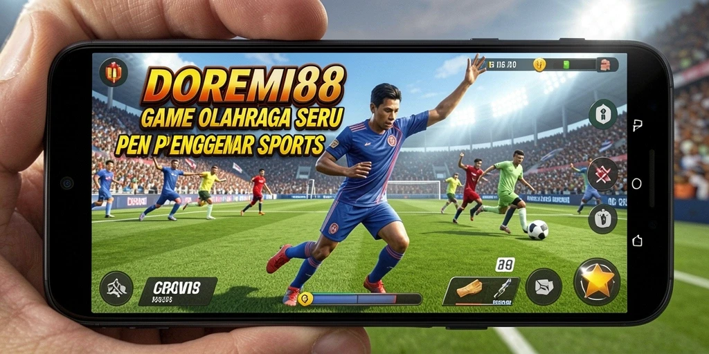 Tampilan gameplay <strong>DOREMI88</strong> yang mendebarkan di lapangan olahraga.