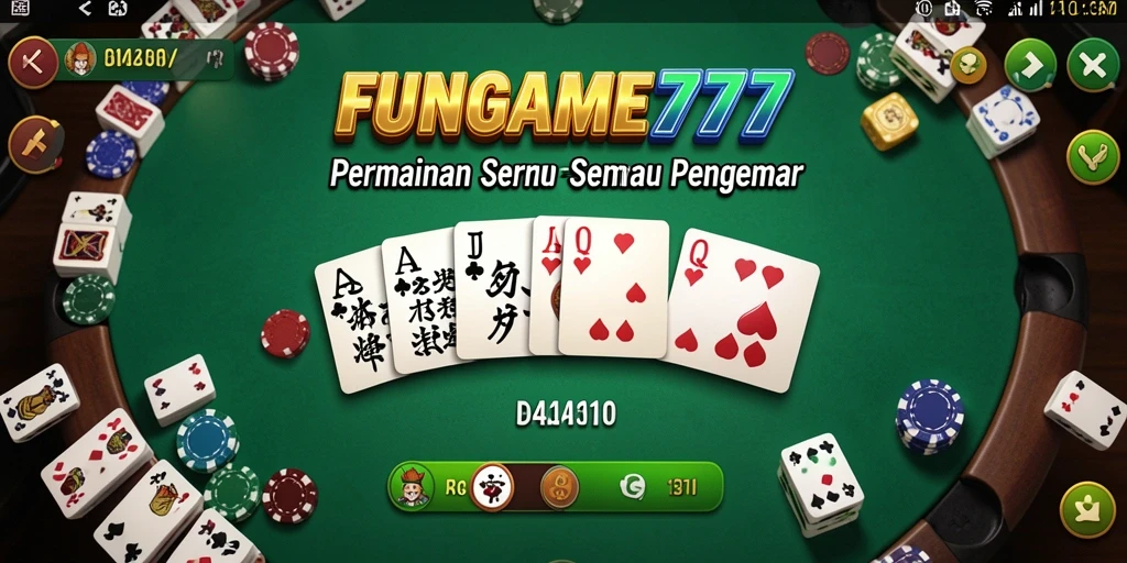 Tampilan gameplay Domino yang menarik dan seru di FUNGAME777.