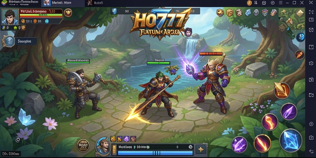 Gameplay HO777 menampilkan pertarungan epik dan eksplorasi dunia fantasi.