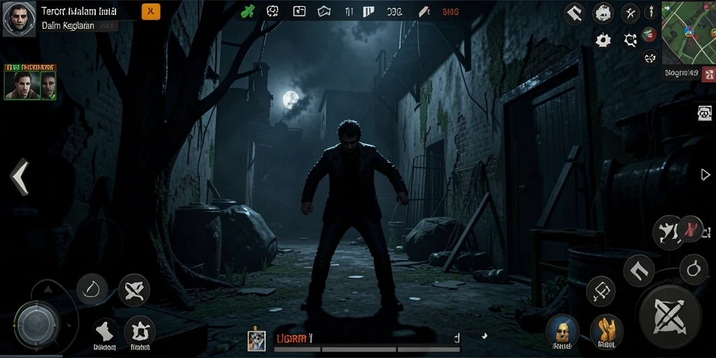 Gameplay menakutkan di IDRRP dengan suasana mencekam.