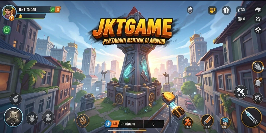 Tampilan gameplay menara pertahanan yang menarik dan mendebarkan.