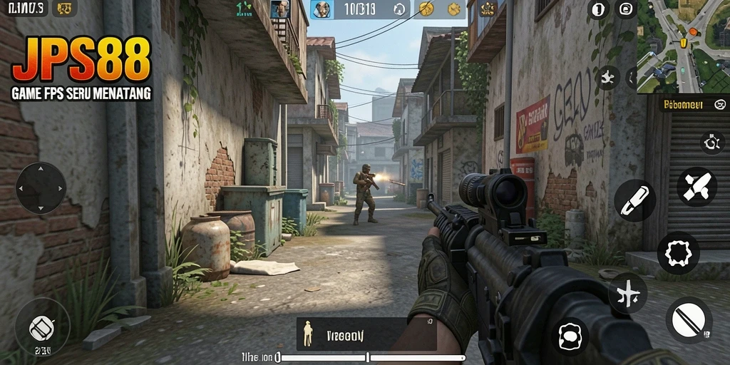 Screenshot utama JPS88 menampilkan aksi intense dalam pertempuran FPS.