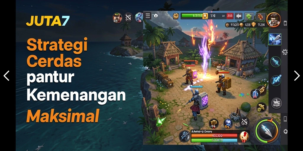 Screenshot gameplay JUTA7 yang menunjukkan strategi yang mendebarkan.