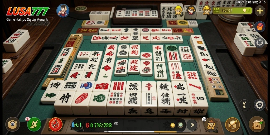 Screenshot gameplay LUSA777 dengan grafis Mahjong yang menawan.