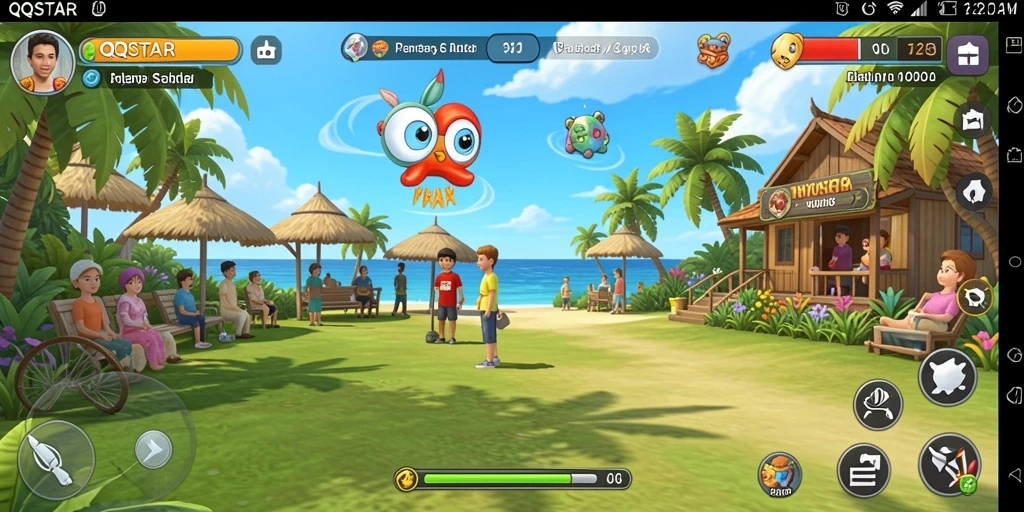 Screenshot gameplay QQSTAR yang menampilkan keseruan berbagai mini games.