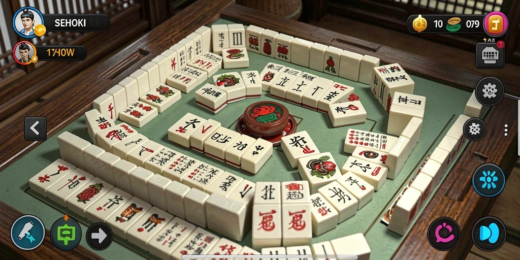 Tangkapan layar SEHOKI menunjukkan gameplay Mahjong yang menyenangkan.