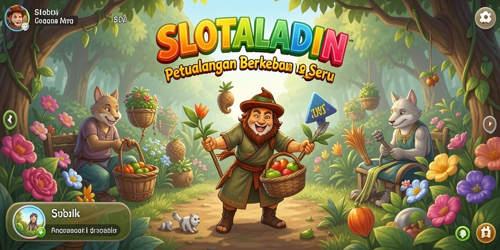 Screenshot SLOTALADIN menampilkan aktivitas berkebun yang interaktif dan menyenangkan.