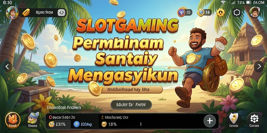 Screenshot utama SLOTGAMING menampilkan tampilan gameplay santai yang penuh warna.