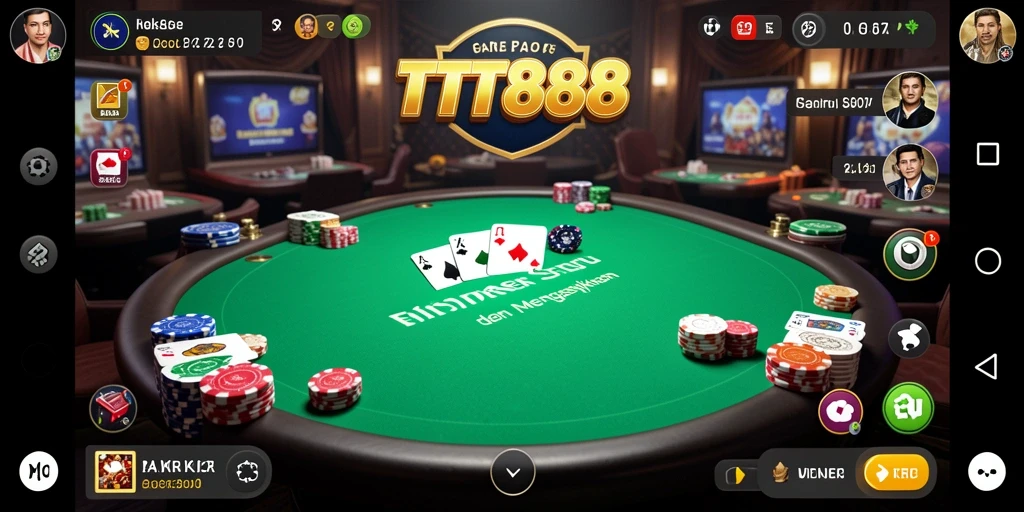 Tampilan gameplay seru TTT888 yang menampilkan aksi poker mendebarkan.