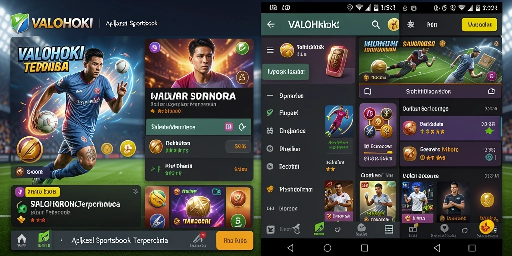 Tampilan utama aplikasi VALOHOKI dengan fitur taruhan olahraga.