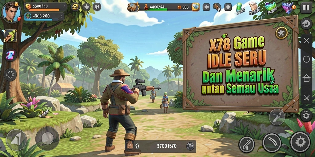 Tampilan gameplay X78 dengan karakter yang aktif secara otomatis.